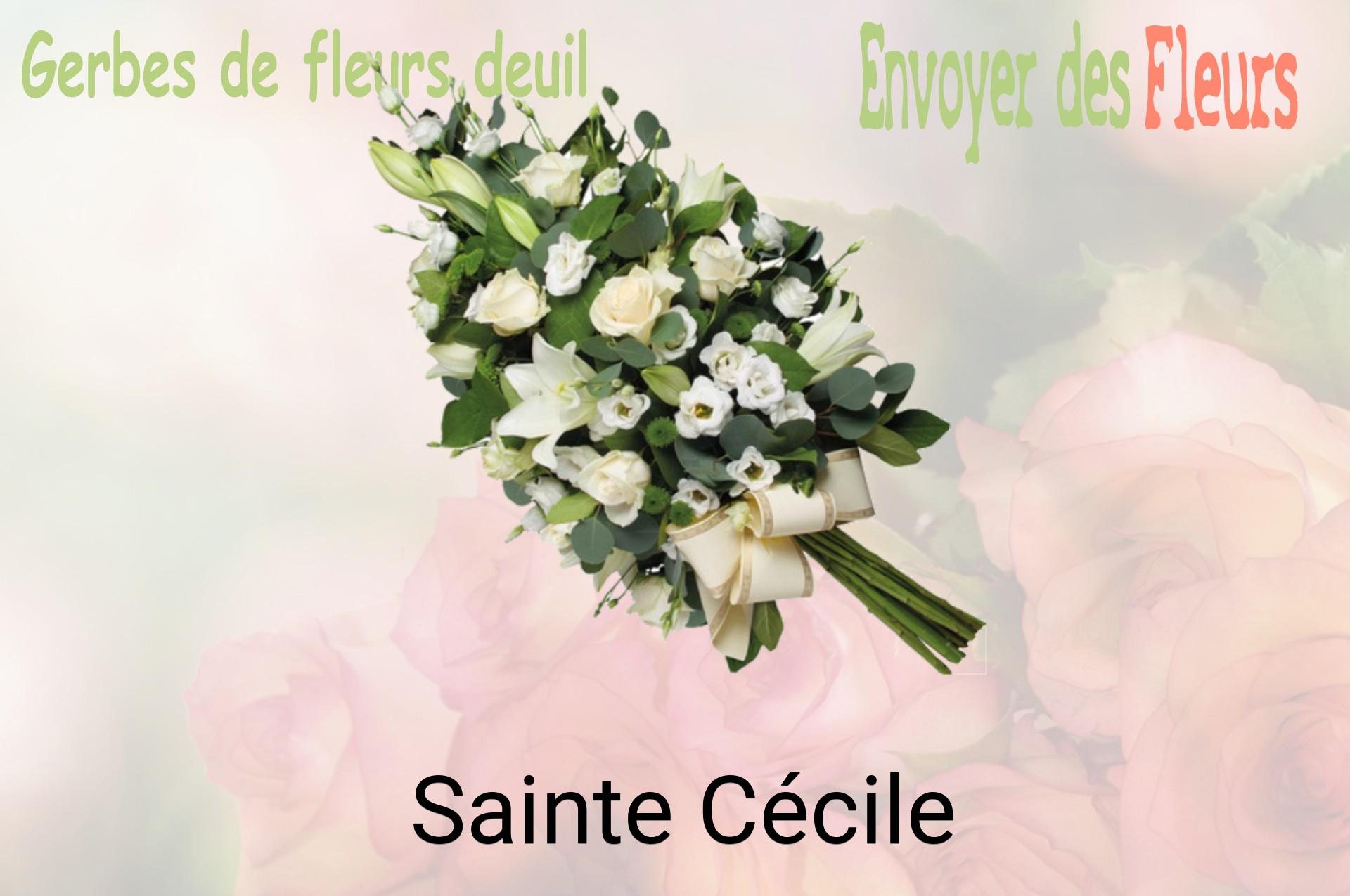 Gerbe de fleurs de deuil livrée à Sainte-Cécile